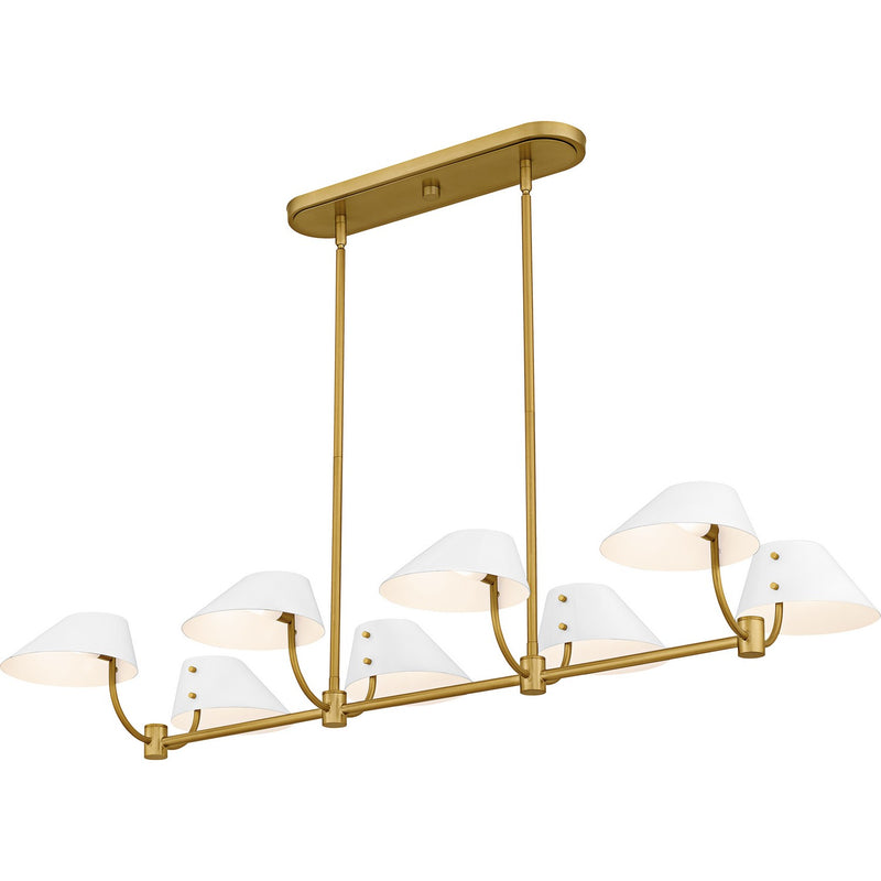 Quoizel PNY842BRG Six Light Linear Chandelier, Brushed Gold