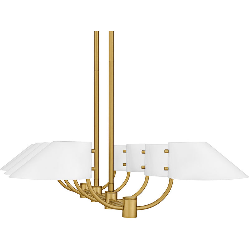 Quoizel PNY842BRG Six Light Linear Chandelier, Brushed Gold