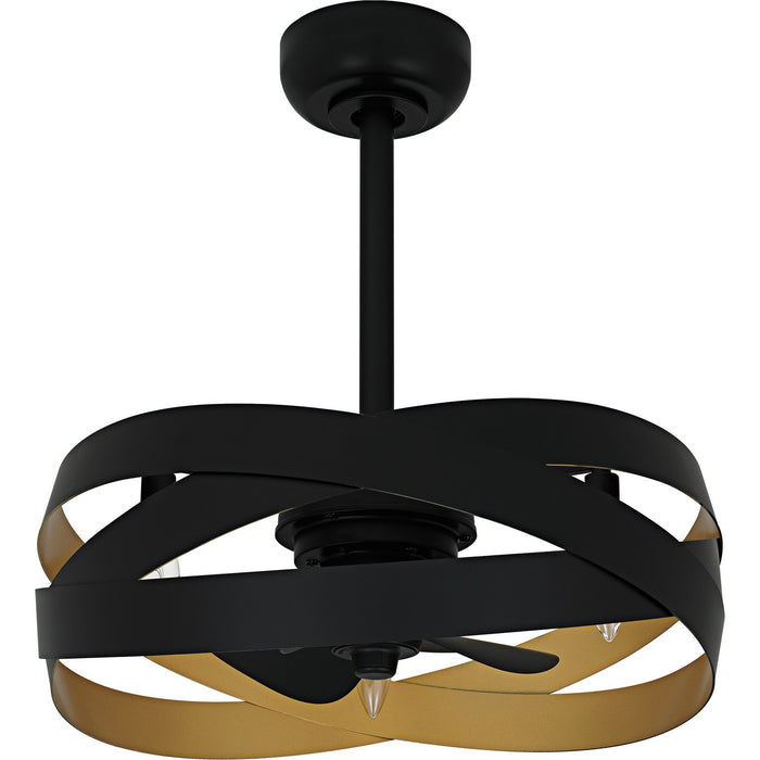 Quoizel QFA6771MBK Three Light Fan Light, Matte Black