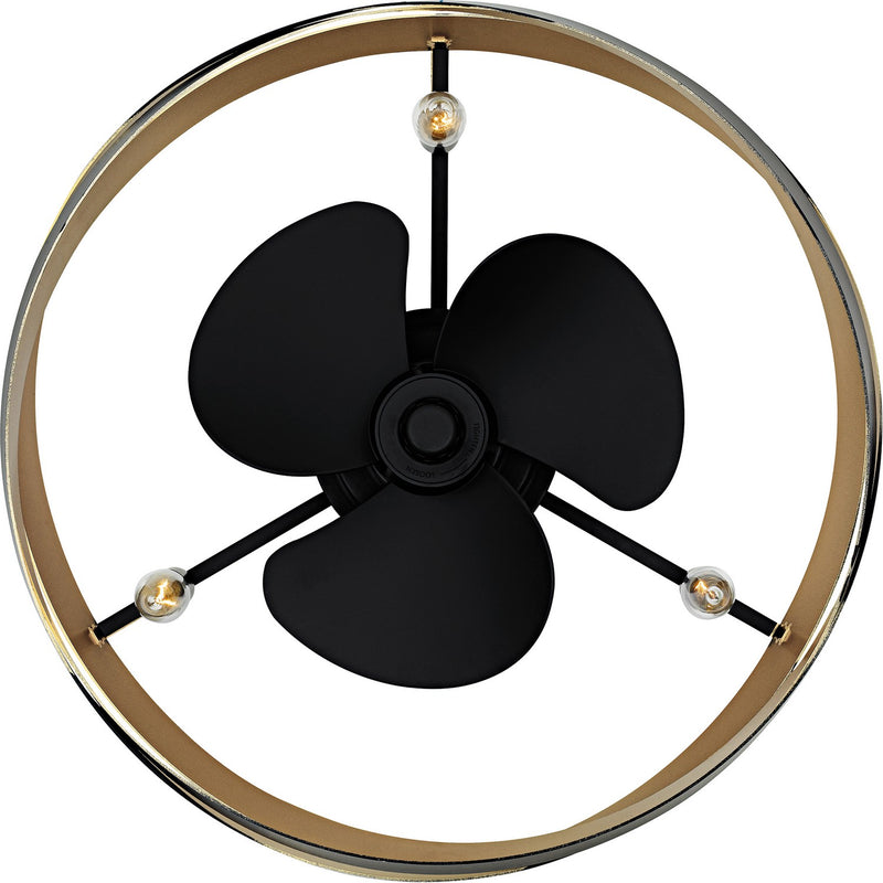 Quoizel QFA6771MBK Three Light Fan Light, Matte Black