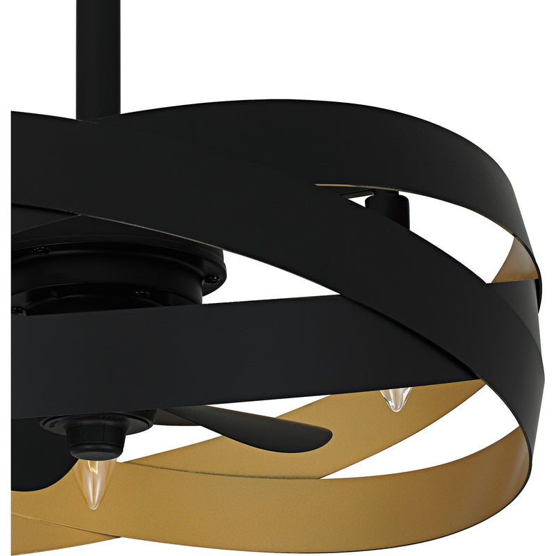 Quoizel QFA6771MBK Three Light Fan Light, Matte Black