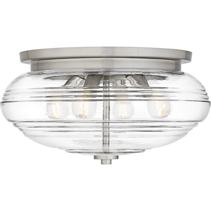Quoizel QFL6773BN Four Light Flush Mount, Brushed Nickel