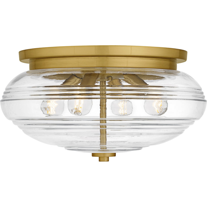 Quoizel QFL6773BRG Four Light Flush Mount, Brushed Gold