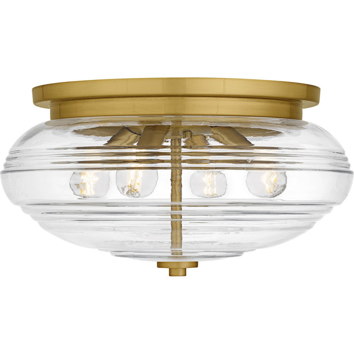 Quoizel QFL6773BRG Four Light Flush Mount, Brushed Gold