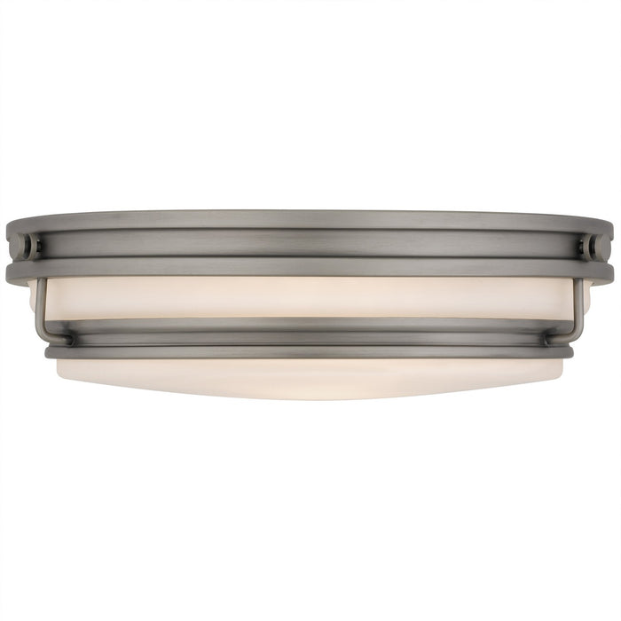 Quoizel QFL6776AN Three Light Flush Mount, Antique Nickel