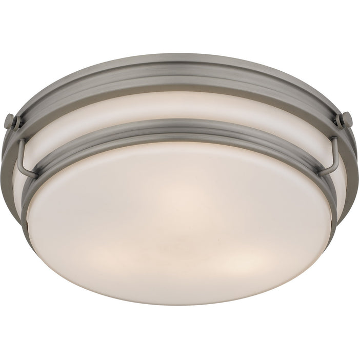 Quoizel QFL6776AN Three Light Flush Mount, Antique Nickel
