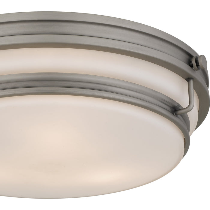 Quoizel QFL6776AN Three Light Flush Mount, Antique Nickel