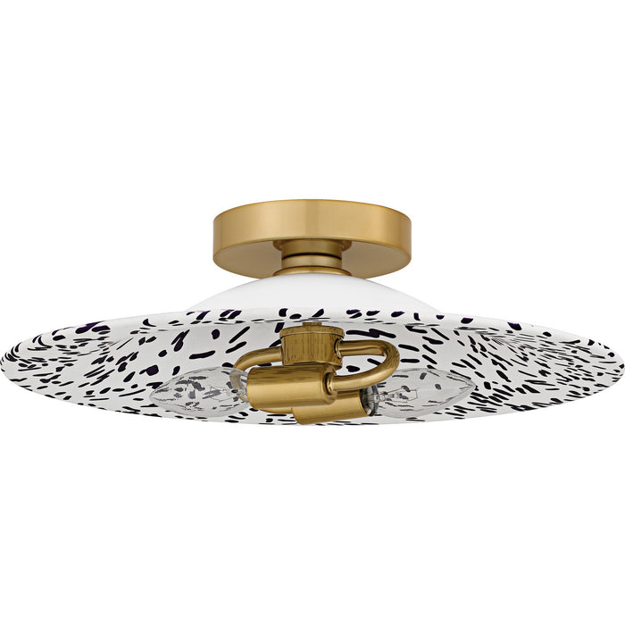 Quoizel QFL6789LGB Two Light Flush Mount, Light Gold