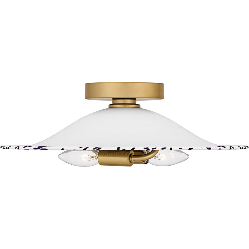 Quoizel QFL6789LGB Two Light Flush Mount, Light Gold