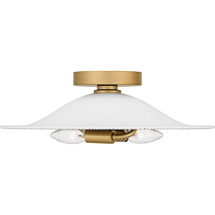 Quoizel QFL6789LGK Two Light Flush Mount, Light Gold