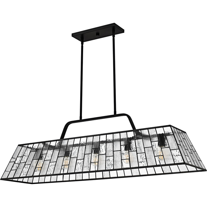 Quoizel QLC6176MBK Five Light Linear Chandelier, Matte Black