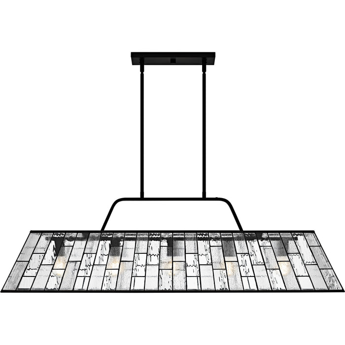Quoizel QLC6176MBK Five Light Linear Chandelier, Matte Black