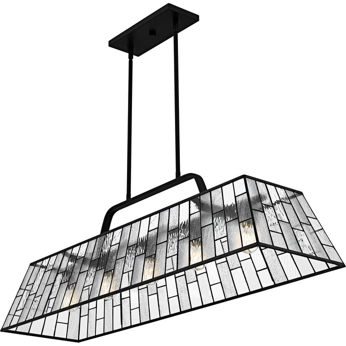 Quoizel QLC6176MBK Five Light Linear Chandelier, Matte Black