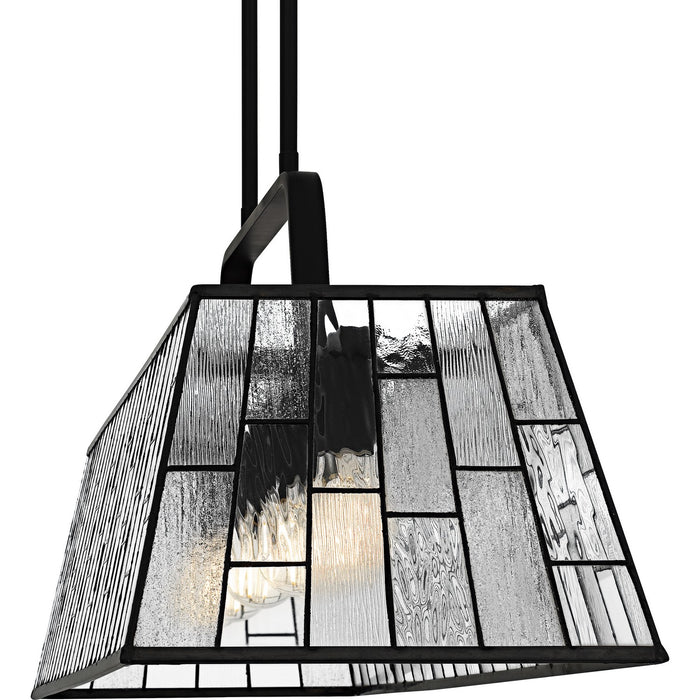 Quoizel QLC6176MBK Five Light Linear Chandelier, Matte Black