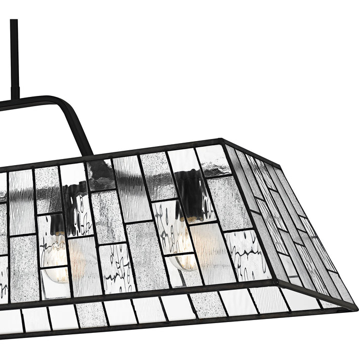 Quoizel QLC6176MBK Five Light Linear Chandelier, Matte Black