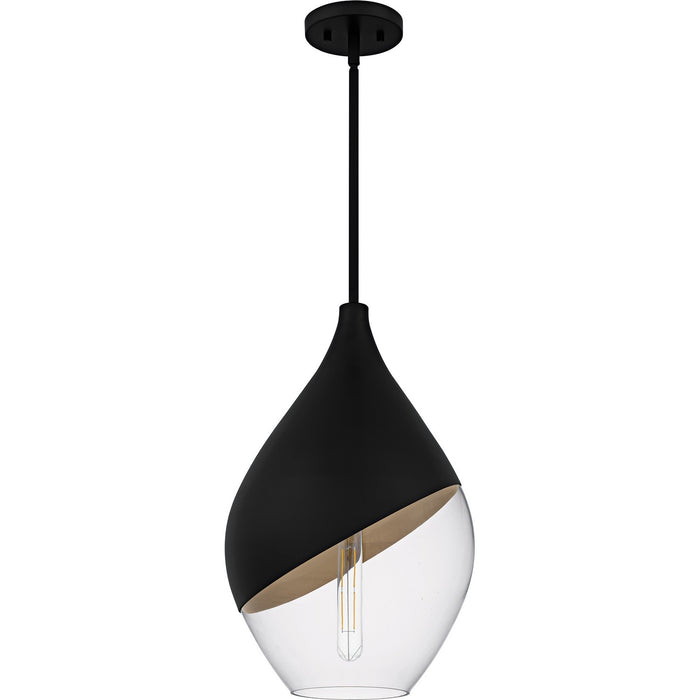 Quoizel QMP6797MBK One Light Pendant, Matte Black