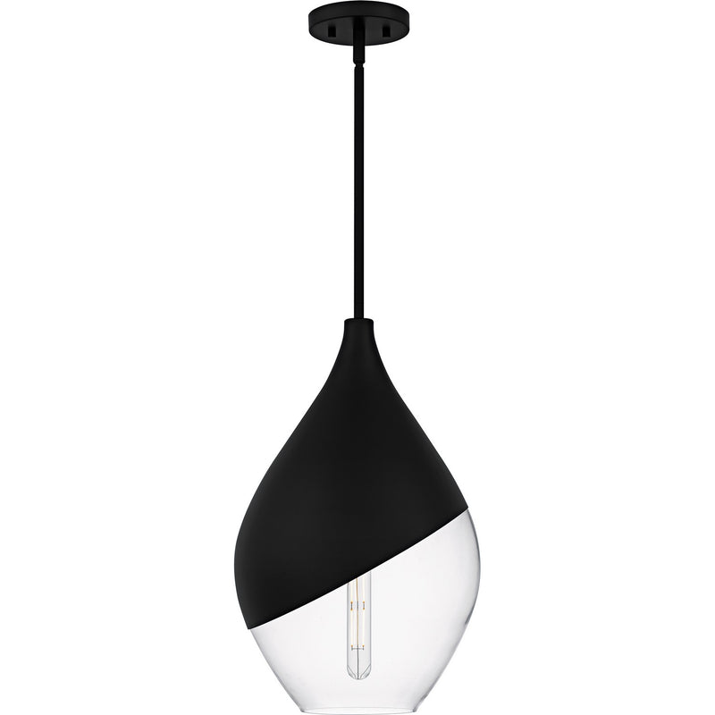 Quoizel QMP6797MBK One Light Pendant, Matte Black