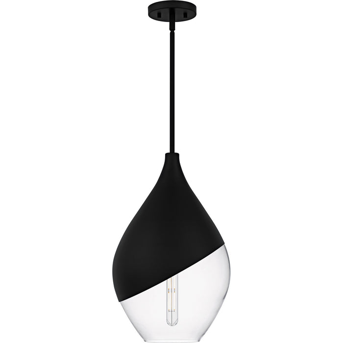 Quoizel QMP6797MBK One Light Pendant, Matte Black