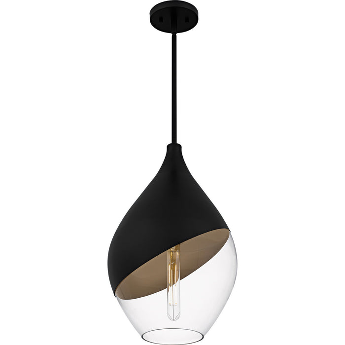 Quoizel QMP6797MBK One Light Pendant, Matte Black