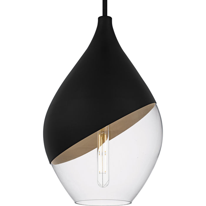 Quoizel QMP6797MBK One Light Pendant, Matte Black