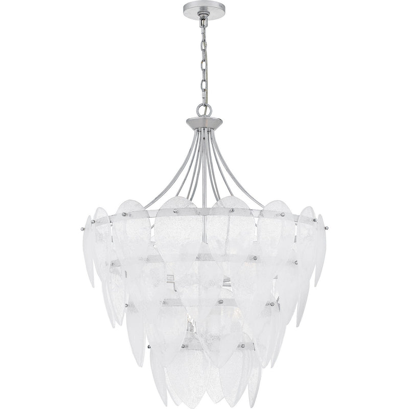 Quoizel QP6766SL Seven Light Pendant, Silver Leaf