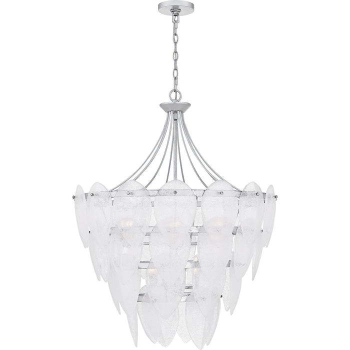 Quoizel QP6766SL Seven Light Pendant, Silver Leaf