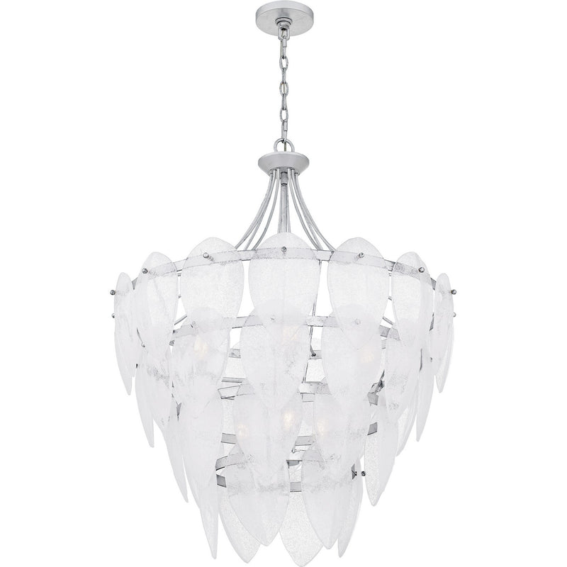 Quoizel QP6766SL Seven Light Pendant, Silver Leaf
