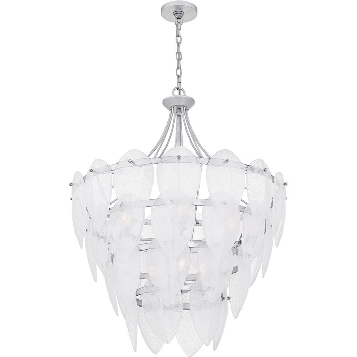 Quoizel QP6766SL Seven Light Pendant, Silver Leaf