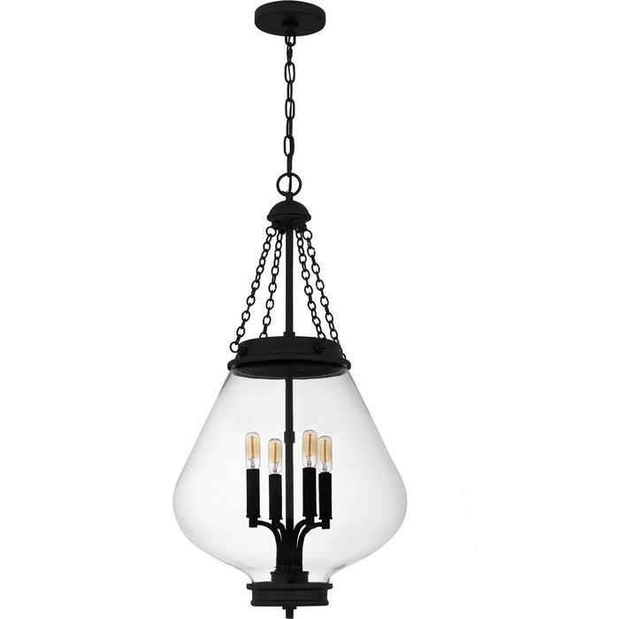 Quoizel QP6803MBK Four Light Pendant, Matte Black