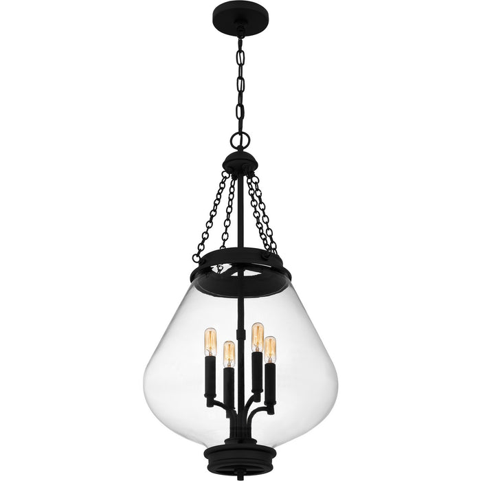 Quoizel QP6803MBK Four Light Pendant, Matte Black
