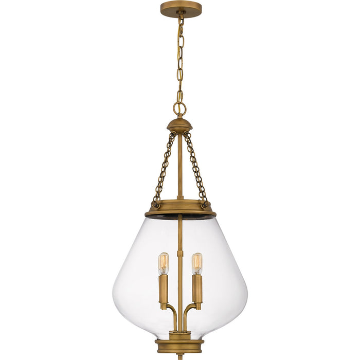 Quoizel QP6803WS Four Light Pendant, Weathered Brass