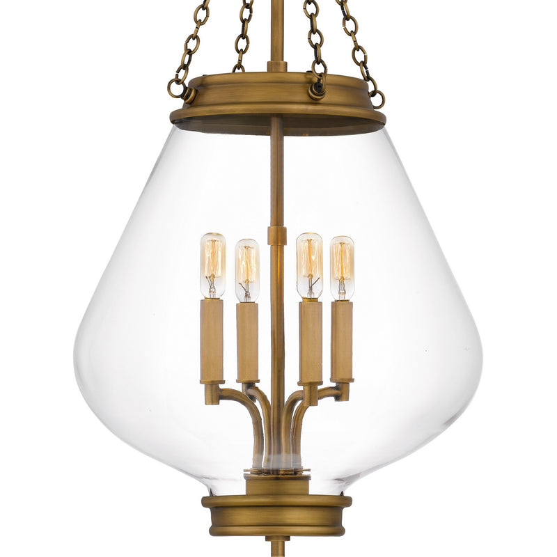 Quoizel QP6803WS Four Light Pendant, Weathered Brass