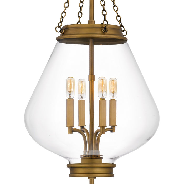 Quoizel QP6803WS Four Light Pendant, Weathered Brass