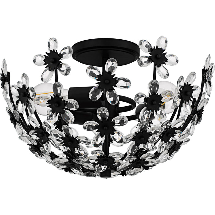Quoizel QSF6783MBK Three Light Semi-Flush Mount, Matte Black