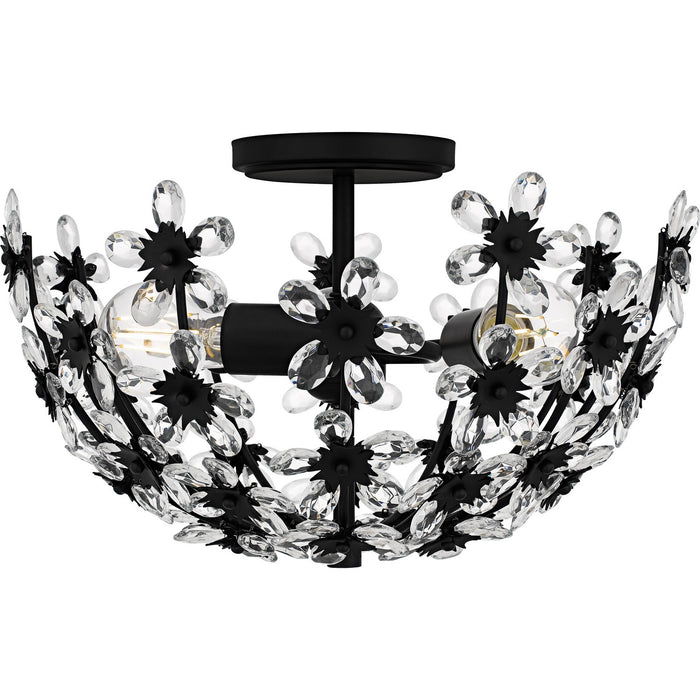 Quoizel QSF6783MBK Three Light Semi-Flush Mount, Matte Black