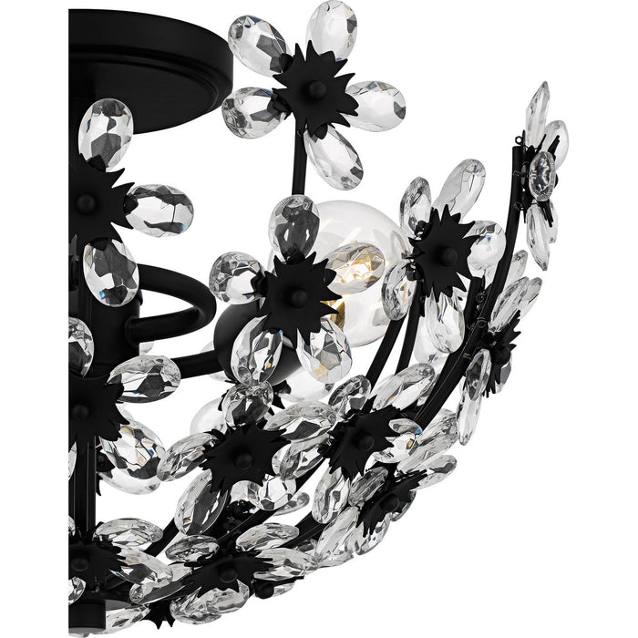 Quoizel QSF6783MBK Three Light Semi-Flush Mount, Matte Black