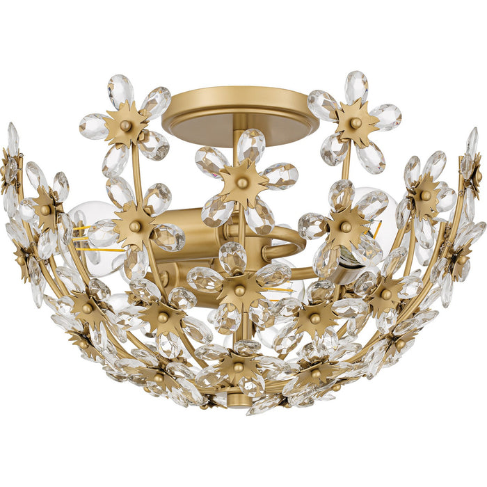 Quoizel QSF6783SGD Three Light Semi-Flush Mount, Soft Gold