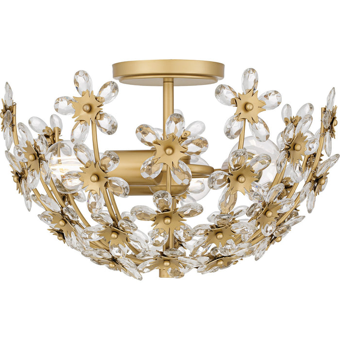 Quoizel QSF6783SGD Three Light Semi-Flush Mount, Soft Gold