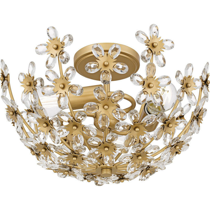 Quoizel QSF6783SGD Three Light Semi-Flush Mount, Soft Gold