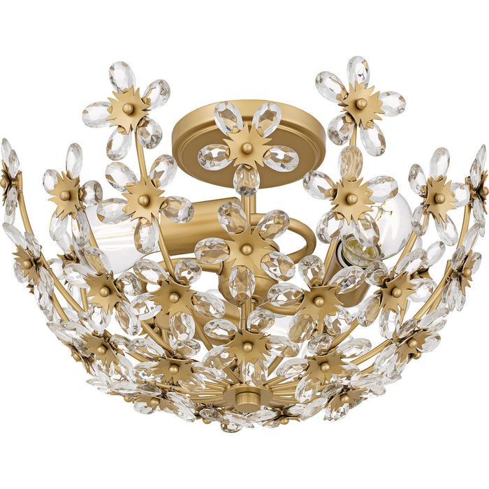 Quoizel QSF6783SGD Three Light Semi-Flush Mount, Soft Gold