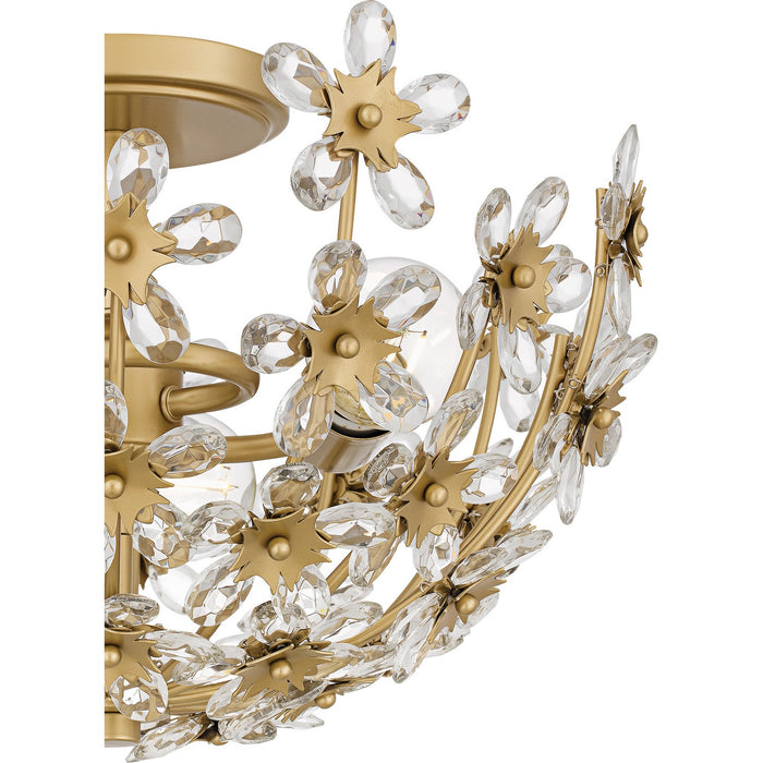 Quoizel QSF6783SGD Three Light Semi-Flush Mount, Soft Gold