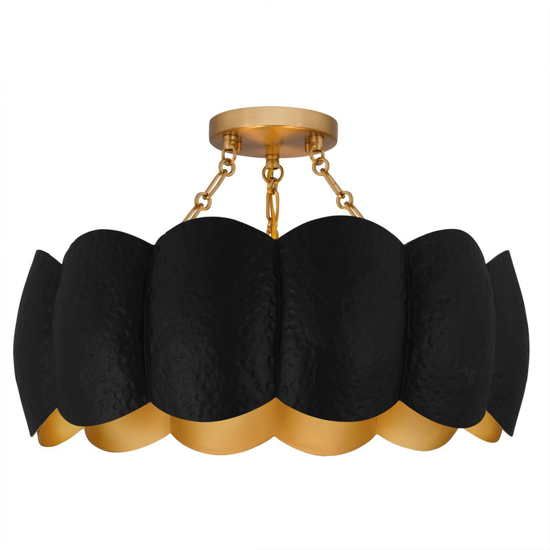Quoizel QSF6794MBK Four Light Semi-Flush Mount, Matte Black