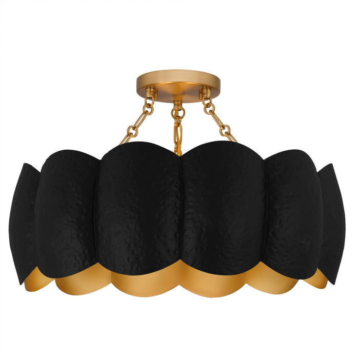 Quoizel QSF6794MBK Four Light Semi-Flush Mount, Matte Black