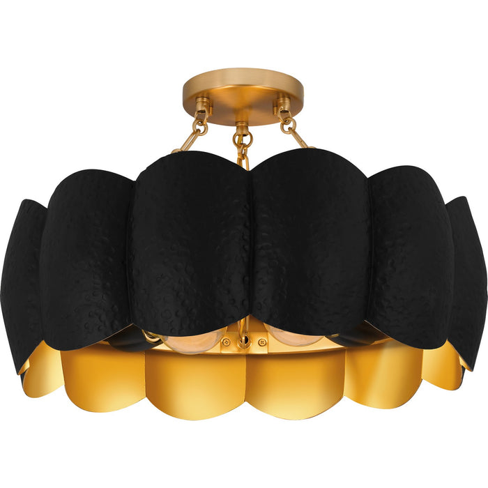 Quoizel QSF6794MBK Four Light Semi-Flush Mount, Matte Black