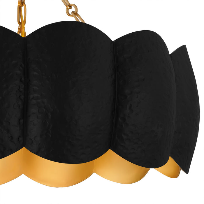 Quoizel QSF6794MBK Four Light Semi-Flush Mount, Matte Black