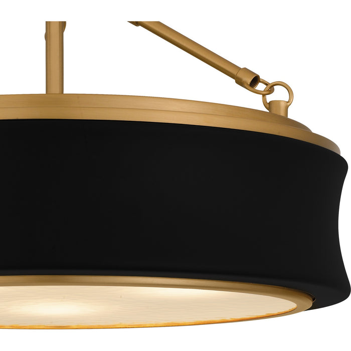 Quoizel QSF6801MBK Three Light Semi-Flush Mount, Matte Black