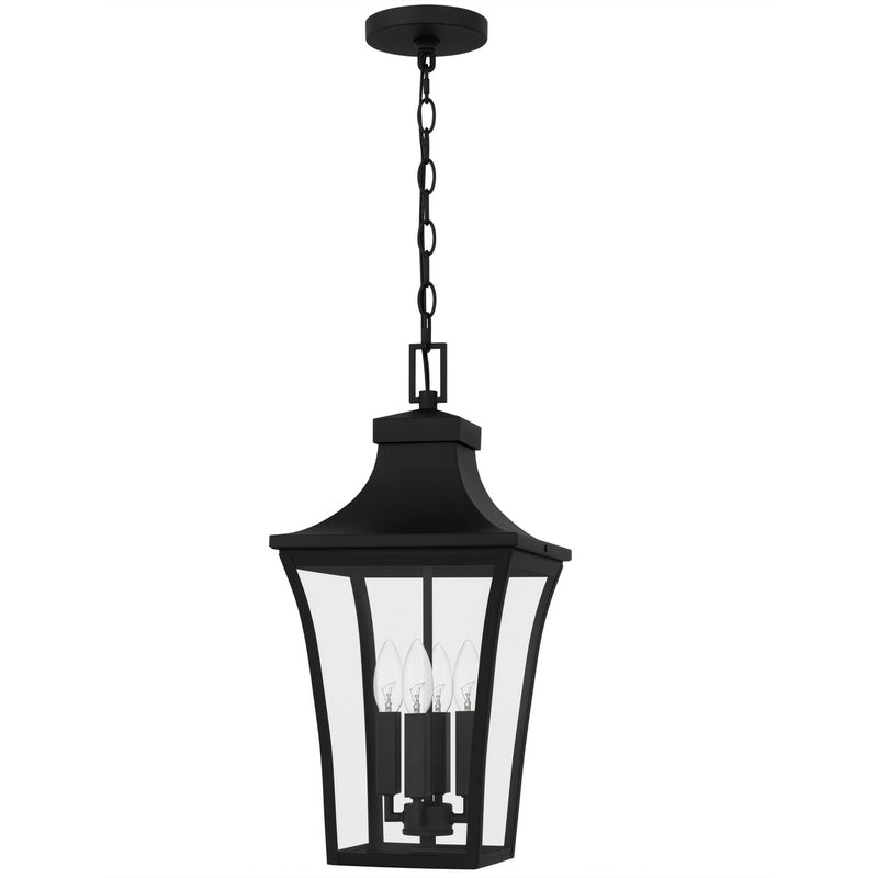 Quoizel QTN1910EK Four Light Outdoor Hanging Lantern, Earth Black