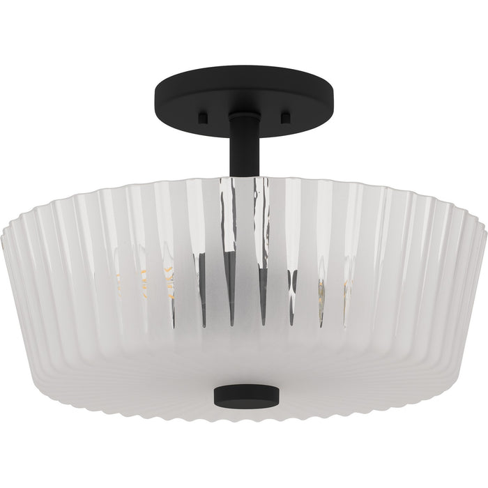 Quoizel RAY1716MBK Three Light Semi-Flush Mount, Matte Black