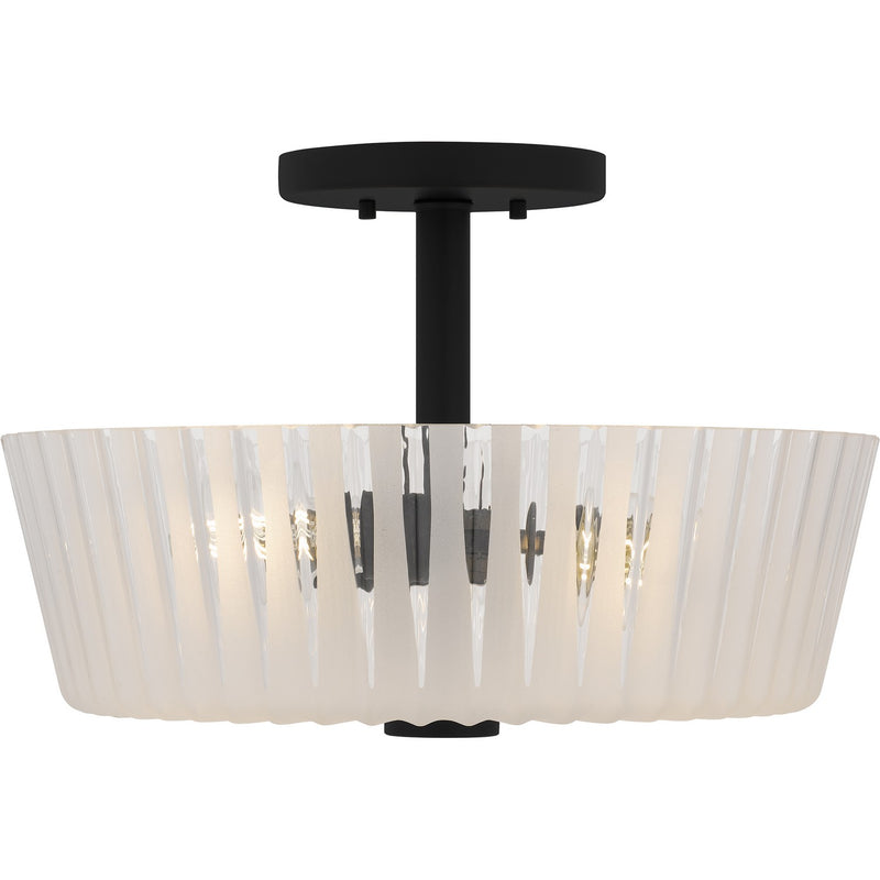 Quoizel RAY1716MBK Three Light Semi-Flush Mount, Matte Black