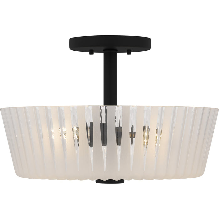 Quoizel RAY1716MBK Three Light Semi-Flush Mount, Matte Black